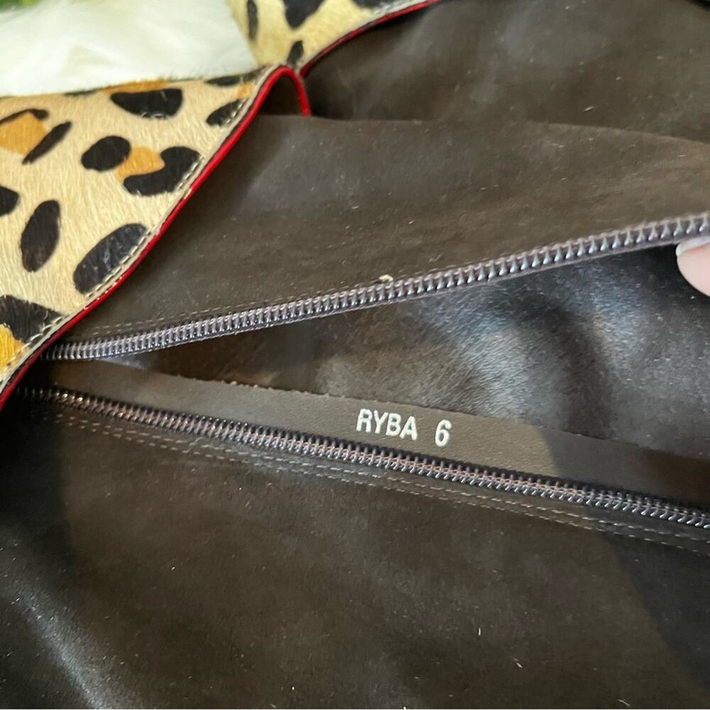 NEW NYLA Suede Leopard Hair Calf Ryba Classic High Heel Knee Boots Chocolate… - Picture 8 of 16